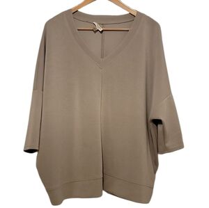 Cable And Gauge Oversized Studio Top Size 1X Gray